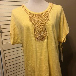 by Chico's sunny yellow tee shirt size 3 or 1X